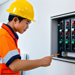 Young Engineer Learning**

"A young, enthusiastic Vietnamese engineer (male or female, your choice) wearing appropriate work clothes (e.g., công nhân uniform or technical attire), fully clothed, is attentively observing a senior engineer during the installation of a fire alarm system in a modern building.  Focus on conveying a sense of learning and mentorship.  Safe for work, appropriate content, professional, family-friendly. Perfect anatomy, correct proportions, natural pose, well-formed hands, proper finger count, natural body proportions.  High quality, realistic lighting."

**