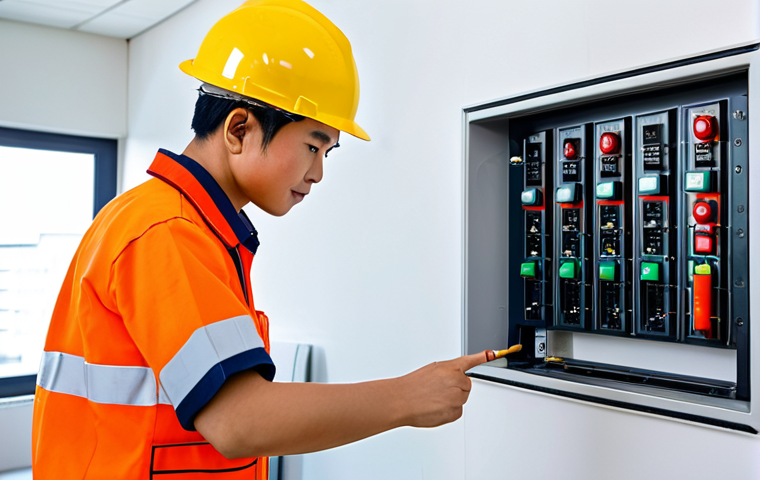 Young Engineer Learning**

"A young, enthusiastic Vietnamese engineer (male or female, your choice) wearing appropriate work clothes (e.g., công nhân uniform or technical attire), fully clothed, is attentively observing a senior engineer during the installation of a fire alarm system in a modern building.  Focus on conveying a sense of learning and mentorship.  Safe for work, appropriate content, professional, family-friendly. Perfect anatomy, correct proportions, natural pose, well-formed hands, proper finger count, natural body proportions.  High quality, realistic lighting."

**